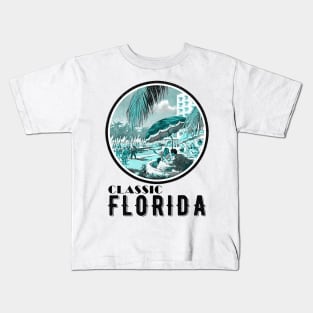 Classic Vintage Florida At hotel and Beach side Kids T-Shirt